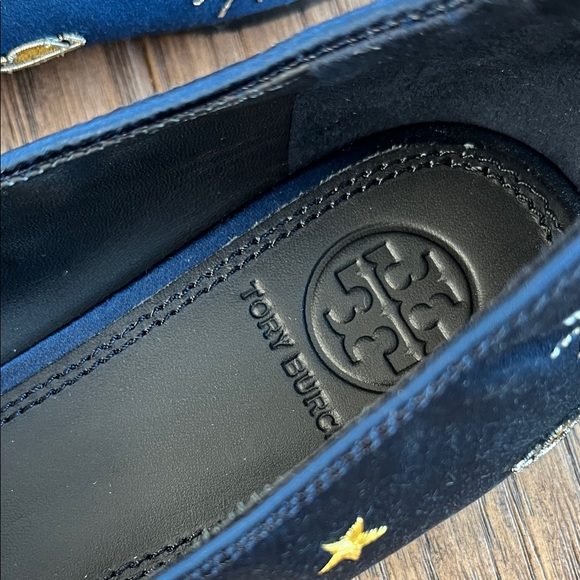 Embroidered Navy Blue Loafers - Picture 3 of 7